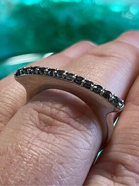 Chuck Clemency Sterling Silver 925 Pave Set Amethyst Size 7 Ring